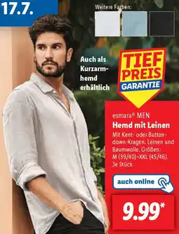 Lidl esmara MEN Hemd mit Leinen Angebot
