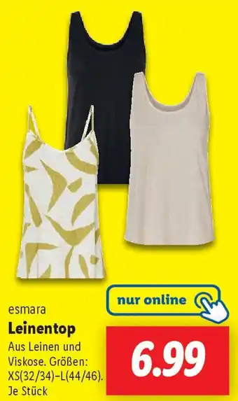 Lidl esmara Leinentop Angebot