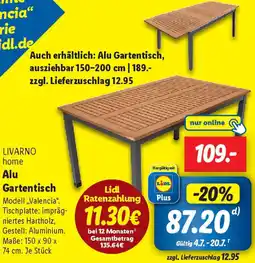 Lidl LIVARNO home Alu Gartentisch Angebot
