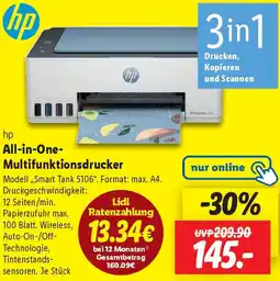Lidl hp All-in-One Multifunktionsdrucker Angebot