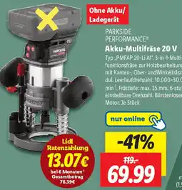 Lidl PARKSIDE PERFORMANCE Akku-Multifräse 20 V Angebot