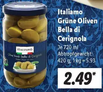 Lidl Italiamo Grüne Oliven Bella di Cerignola Angebot