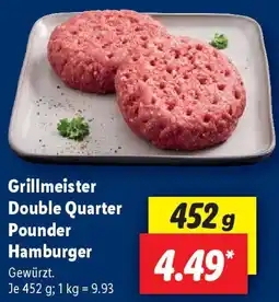 Lidl Grillmeister Double Quarter Pounder Hamburger Angebot