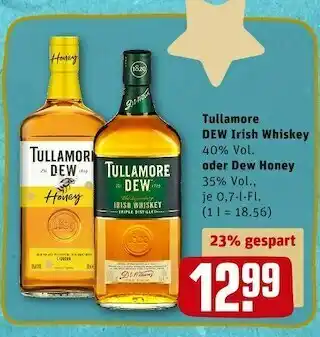 REWE Tullamore dew irish whiskey oder dew honey Angebot