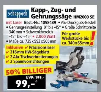 Norma Kapp-, Zug- und Gehrungssäge HM2000 SE Angebot
