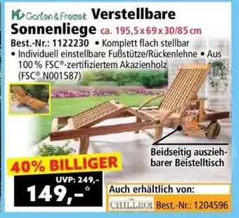 Norma Verstellbare Sonnenliege Angebot