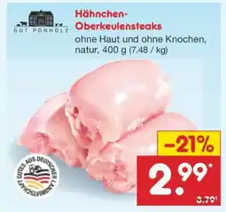 Netto Marken-Discount Hähnchen Oberkeulensteaks Angebot