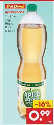 Netto Marken-Discount Apfelschorle Angebot