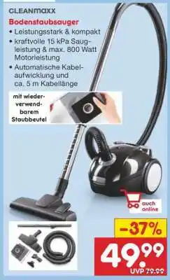 Netto Marken-Discount CLEANmaxx Bodenstaubsauger Angebot
