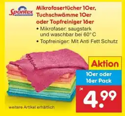 Netto Marken-Discount Mikrofasertücher 10er, Tuchschwämme 10er oder Topfreiniger 16er Angebot
