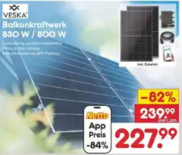 Netto Marken-Discount Balkonkraftwerk 830 W / 800 W Angebot