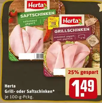 REWE Herta grill- oder saftschinken Angebot