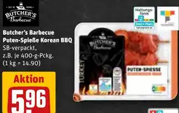 REWE BUTCHER'S Barbecue Puten-Spieße Korean BBQ Angebot