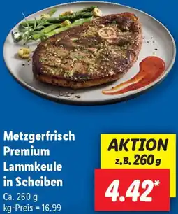Lidl Metzgerfrisch Premium Lammkeule in Scheiben Angebot