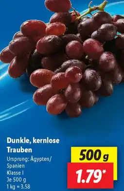 Lidl Dunkle, kernlose Trauben Angebot