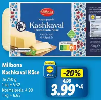 Lidl Milbona Kashkaval Käse Angebot
