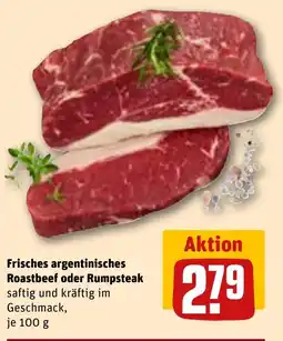REWE ARGENADA Frisches argentinisches Roastbeef oder Rumpsteak Angebot