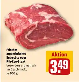 REWE ARGENADA Frisches argentinisches Entrecôte oder Rib-Eye-Steak Angebot