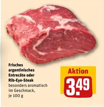 REWE ARGENADA Frisches argentinisches Entrecôte oder Rib-Eye-Steak Angebot