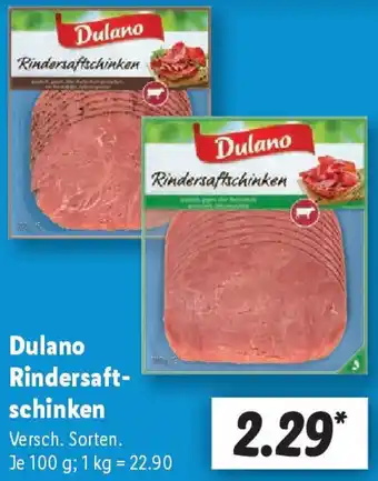 Lidl Dulano Rindersaftschinken Angebot
