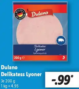 Lidl Dulano Delikatess Lyoner Angebot