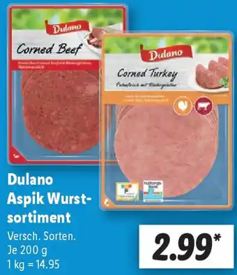 Lidl Dulano Aspik Wurstsortiment Angebot