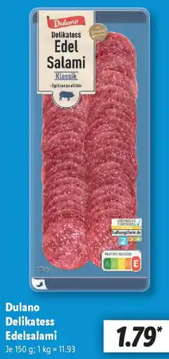 Lidl Dulano Delikatess Edelsalami Angebot