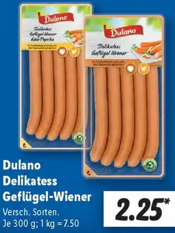 Lidl Dulano Delikatess Geflügel-Wiener Angebot