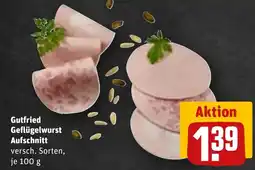 REWE Gutfried Geflügelwurst Aufschnitt Angebot