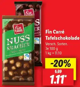 Lidl Fin Carré Tafelschokolade Angebot