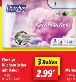 Lidl Floralys Küchentücher mit Dekor Angebot