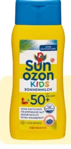 Rossmann Sunozon Sonnenmilch Kids LSF 50 + Angebot