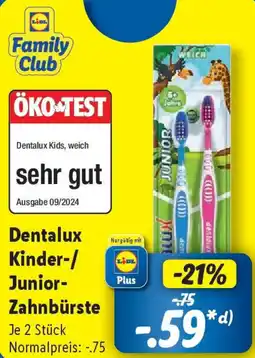 Lidl Dentalux Kinder-/ Junior Zahnbürste Angebot