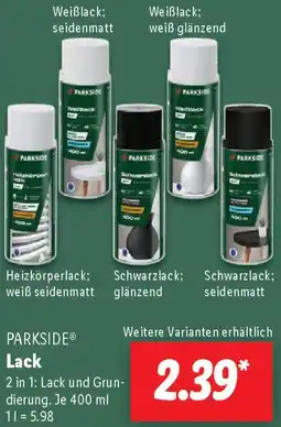 Lidl PARKSIDE Lack Angebot