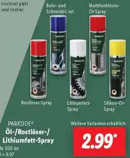 Lidl PARKSIDEl Öl-/Rostlöser-/ Lithiumfett-Spray Angebot