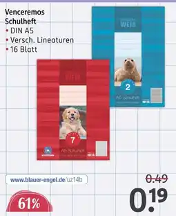Rossmann Venceremos schulheft Angebot