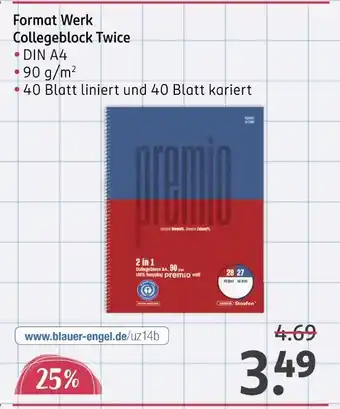 Rossmann Format werk collegeblock twice Angebot