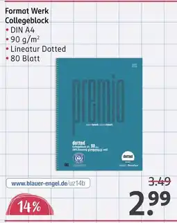 Rossmann Format werk collegeblock Angebot