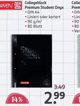 Rossmann Herlitz collegeblock premium student onyx Angebot