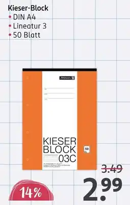 Rossmann Kieser-block Angebot