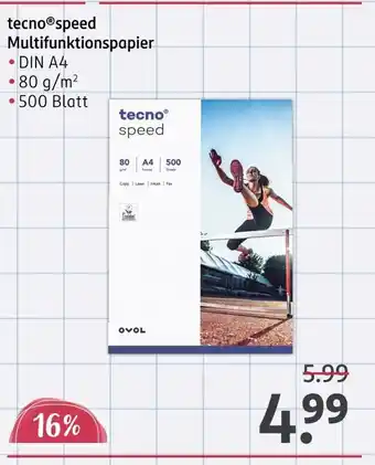 Rossmann Tecno speed multifunktionspapier Angebot