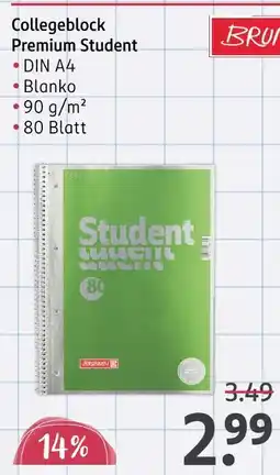 Rossmann Brunnen collegeblock premium student Angebot