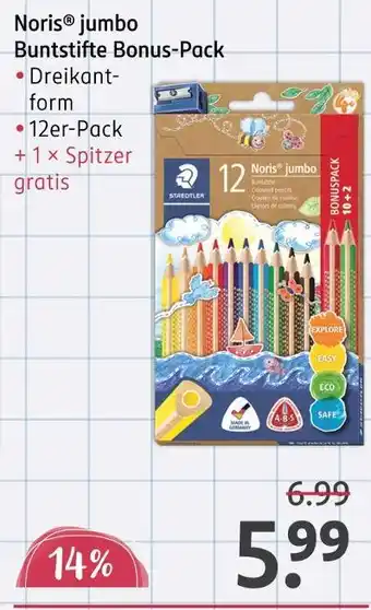 Rossmann Staedtler noris jumbo buntstifte bonus-pack Angebot