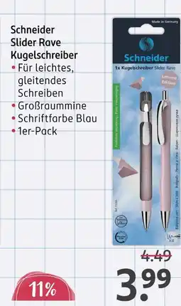 Rossmann Schneider slider rave kugelschreiber Angebot