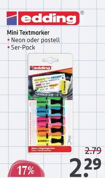 Rossmann Edding mini textmarker Angebot