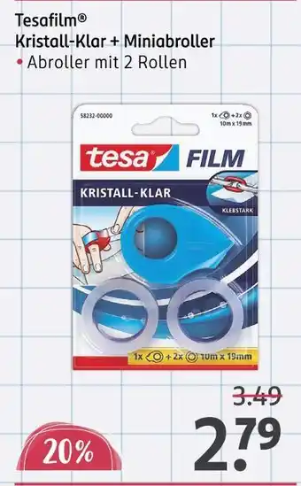Rossmann Tesafilm kristall-klar + miniabroller Angebot