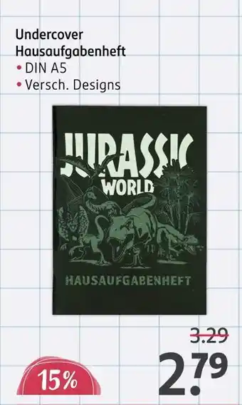 Rossmann Undercover hausaufgabenheft Angebot