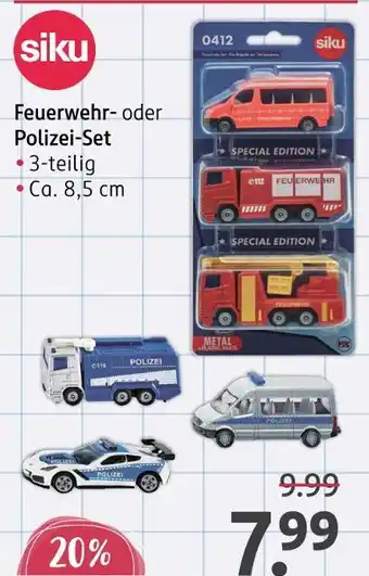 Rossmann Siku feuerwehr- oder polizei-set Angebot