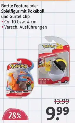 Rossmann Pokémon battle feature oder spielfigur mit pokéball und gürtel clip Angebot