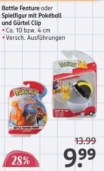 Rossmann Pokémon battle feature oder spielfigur mit pokéball und gürtel clip Angebot